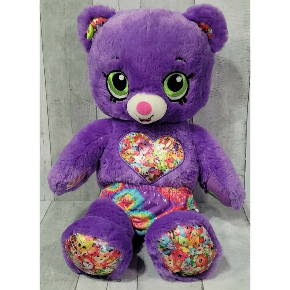 Build A Bear Shopkins Limited Edition Purple Left Paw Pocket Excellent Clean